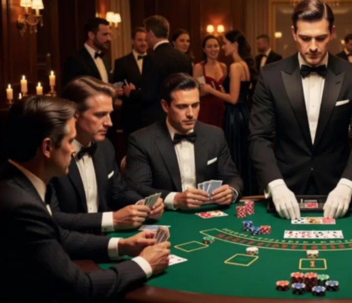 Goście grający w blackjacka na evencie