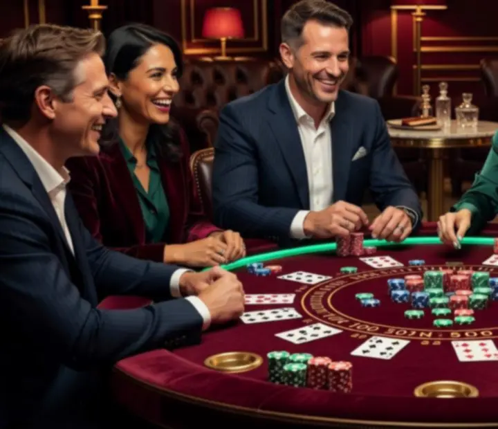 Stół pokerowy podczas wieczoru pokerowego