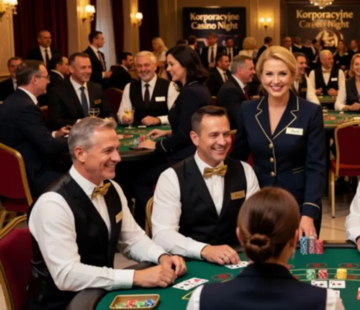 Profesjonalna obsługa eventowa Krai Nova podczas wieczoru casino-style