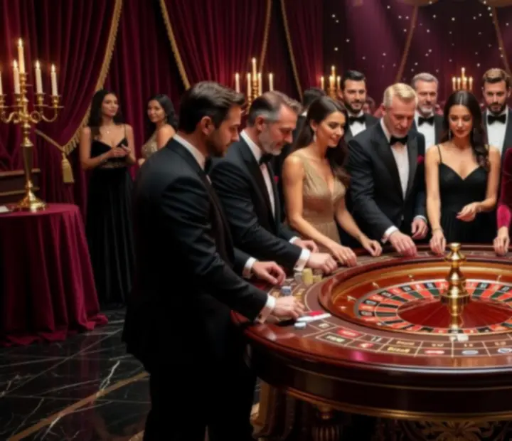 Stół ruletki eventowej na eleganckim bankiecie