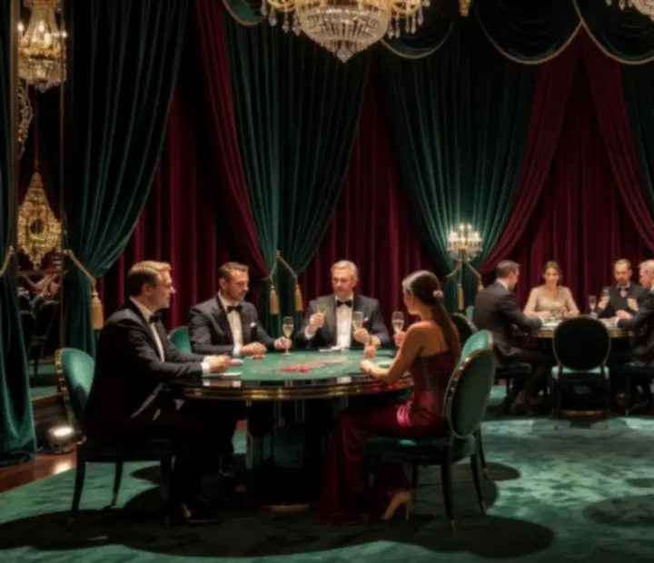 Luksusowa atmosfera VIP eventu z nastrojowym światłem i elegancką scenografią.